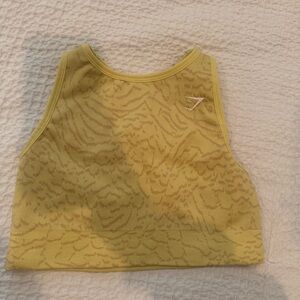 Gymshark Yellow Patterned Crop Top